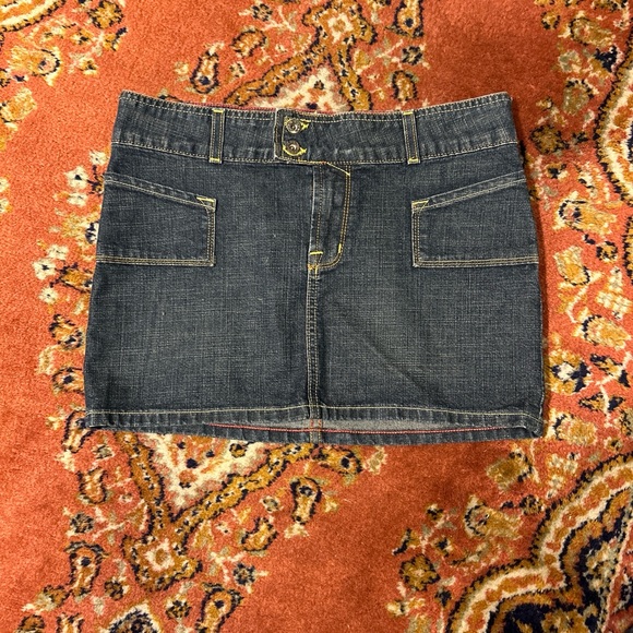 Vintage Y2K Women’s Von Dutch Mini Skirts rare made in USA 90s Jean Denim - Picture 1 of 3